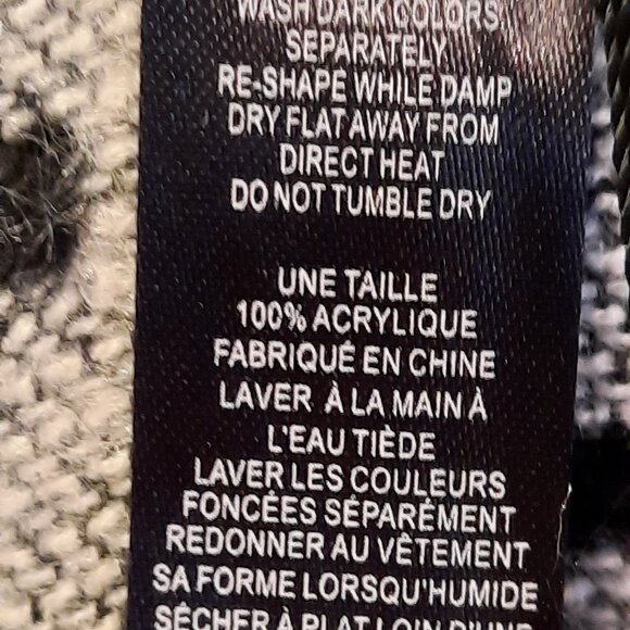 NEW Modena Fair Isle Poncho/Cape/Shawl in Black, Gray and Tan, OS - Picture 4 of 6